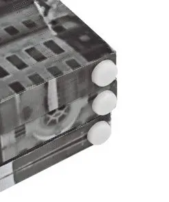 vidaXL Folding Room Divider 200×180 cm New York by Day Black and White