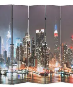 vidaXL Folding Room Divider 200×180 cm New York by Night