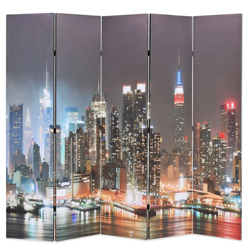 vidaXL Folding Room Divider 200×180 cm New York by Night