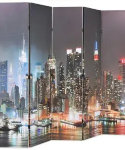 vidaXL Folding Room Divider 200×180 cm New York by Night