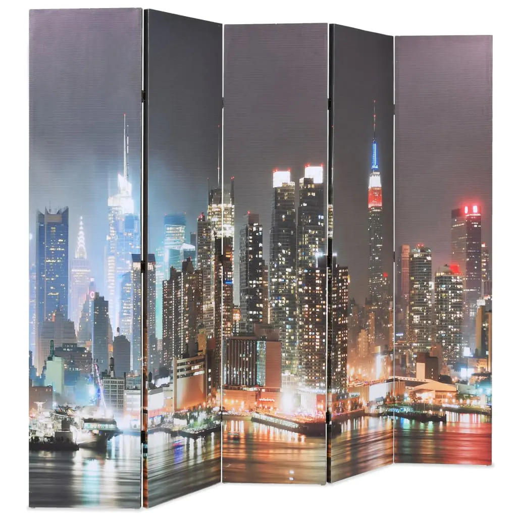 vidaXL Folding Room Divider 200×180 cm New York by Night