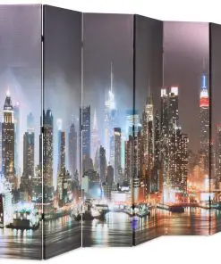vidaXL Folding Room Divider 228×180 cm New York by Night