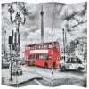 vidaXL Folding Room Divider 200×180 cm London Bus Black and White