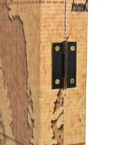 vidaXL Folding Room Divider 160×180 cm World Map Yellow