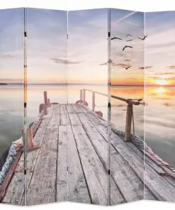 vidaXL Folding Room Divider 200×170 cm Lake