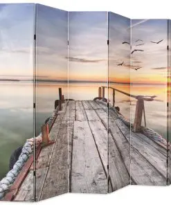 vidaXL Folding Room Divider 228×170 cm Lake