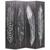 vidaXL Folding Room Divider 160×170 cm Feathers Black and White vidaXL Folding Room Divider 160×170 cm Feathers Black and White