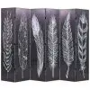 vidaXL Folding Room Divider 228×170 cm Feathers Black and White vidaXL Folding Room Divider 228×170 cm Feathers Black and White