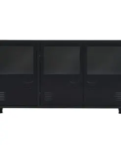 vidaXL Sideboard Metal Industrial Style 120x35x70 cm Black