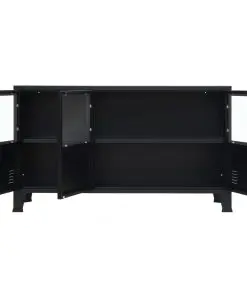 vidaXL Sideboard Metal Industrial Style 120x35x70 cm Black