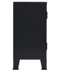vidaXL Sideboard Metal Industrial Style 120x35x70 cm Black