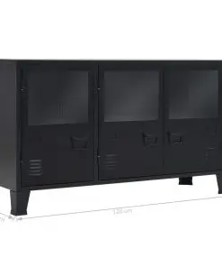 vidaXL Sideboard Metal Industrial Style 120x35x70 cm Black