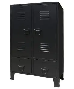 vidaXL Wardrobe Metal Industrial Style 67x35x107 cm Black