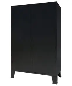 vidaXL Wardrobe Metal Industrial Style 67x35x107 cm Black