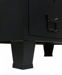 vidaXL Wardrobe Metal Industrial Style 67x35x107 cm Black