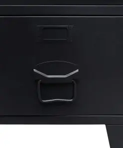 vidaXL Wardrobe Metal Industrial Style 67x35x107 cm Black
