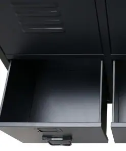 vidaXL Wardrobe Metal Industrial Style 67x35x107 cm Black