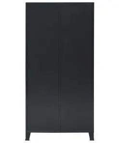 vidaXL Wardrobe Metal Industrial Style 90x40x180 cm Black