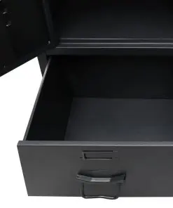 vidaXL Wardrobe Metal Industrial Style 90x40x180 cm Black