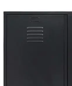 vidaXL Wardrobe Metal Industrial Style 90x40x180 cm Black