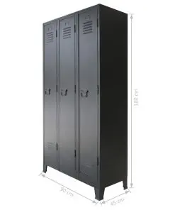 vidaXL Locker Cabinet Metal Industrial Style 90x45x180 cm