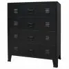 vidaXL Chest of Drawers Metal Industrial Style 78x40x93 cm Black