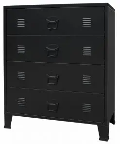 vidaXL Chest of Drawers Metal Industrial Style 78x40x93 cm Black