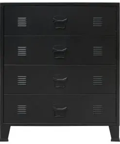 vidaXL Chest of Drawers Metal Industrial Style 78x40x93 cm Black