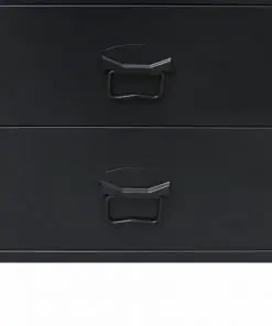 vidaXL Chest of Drawers Metal Industrial Style 78x40x93 cm Black