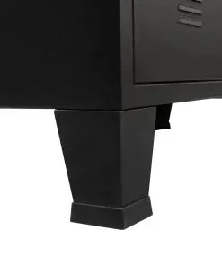 vidaXL Chest of Drawers Metal Industrial Style 78x40x93 cm Black