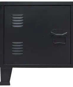 vidaXL TV Cabinet Metal Industrial Style 120x35x48 cm Black
