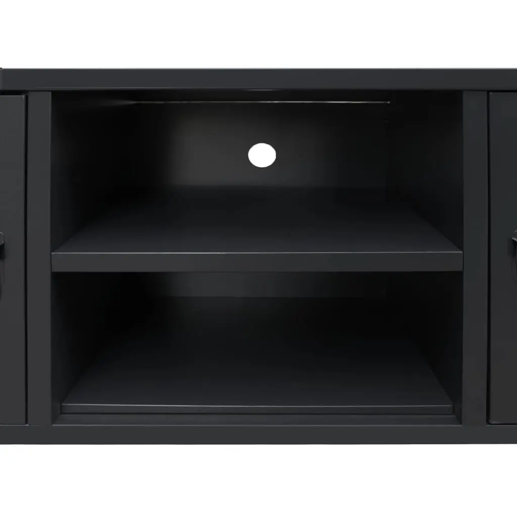 vidaXL TV Cabinet Metal Industrial Style 120x35x48 cm Black