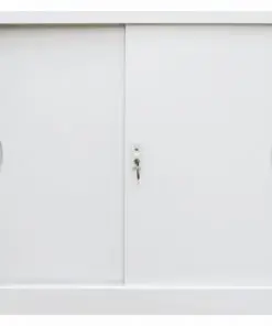 vidaXL Office Cabinet with Sliding Doors Metal 90x40x90 cm Grey