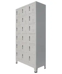 vidaXL Locker Cabinet with 18 Compartments Metal 90x40x180 cm