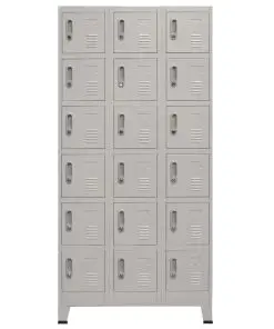 vidaXL Locker Cabinet with 18 Compartments Metal 90x40x180 cm