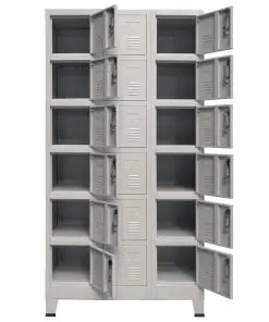 vidaXL Locker Cabinet with 18 Compartments Metal 90x40x180 cm