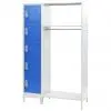 vidaXL Locker Cabinet with Coat Rack Blue and Grey 110x45x180 cm Metal