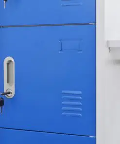 vidaXL Locker Cabinet with Coat Rack Blue and Grey 110x45x180 cm Metal