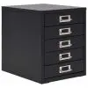 vidaXL Filing Cabinet with 5 Drawers Metal 28x35x35 cm Black