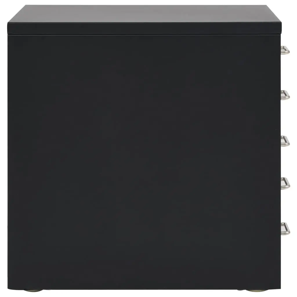 vidaXL Filing Cabinet with 5 Drawers Metal 28x35x35 cm Black