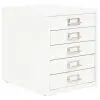 vidaXL Filing Cabinet with 5 Drawers Metal 28x35x35 cm White vidaXL Filing Cabinet with 5 Drawers Metal 28x35x35 cm White