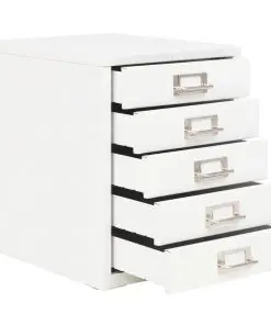 vidaXL Filing Cabinet with 5 Drawers Metal 28x35x35 cm White