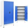 vidaXL Office Cabinet Metal 90x40x180 cm Grey and Blue