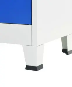 vidaXL Office Cabinet Metal 90x40x180 cm Grey and Blue