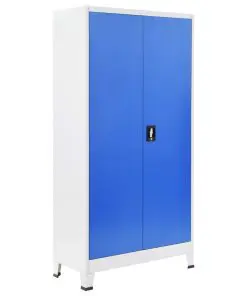 vidaXL Office Cabinet Metal 90x40x180 cm Grey and Blue