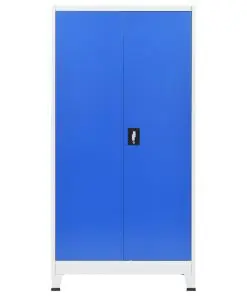 vidaXL Office Cabinet Metal 90x40x180 cm Grey and Blue