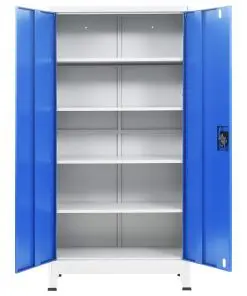 vidaXL Office Cabinet Metal 90x40x180 cm Grey and Blue