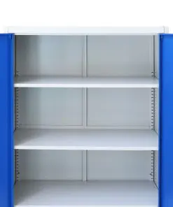 vidaXL Office Cabinet Metal 90x40x180 cm Grey and Blue
