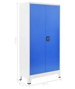 vidaXL Office Cabinet Metal 90x40x180 cm Grey and Blue