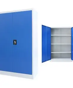 vidaXL Office Cabinet Metal 90x40x140 cm Grey and Blue